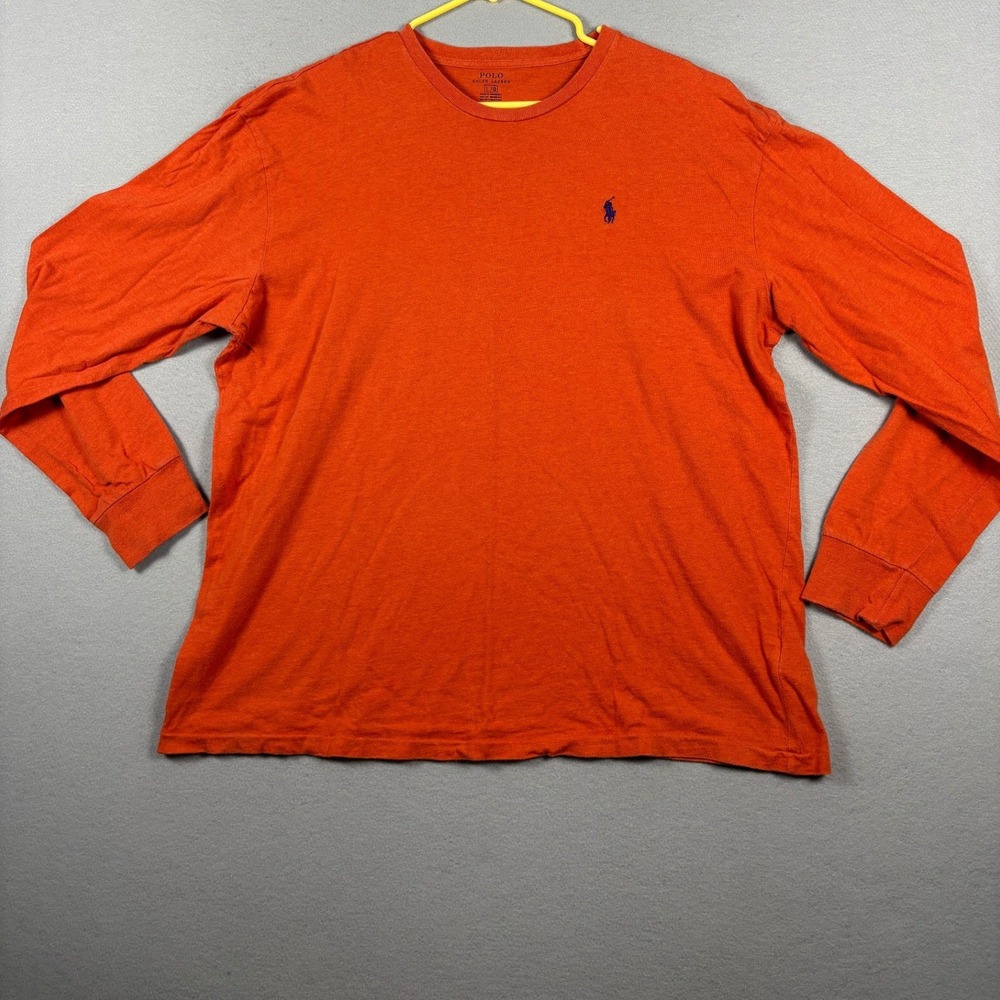Polo Ralph Lauren Long Sleeve T-Shirt Pony Logo Large Orange